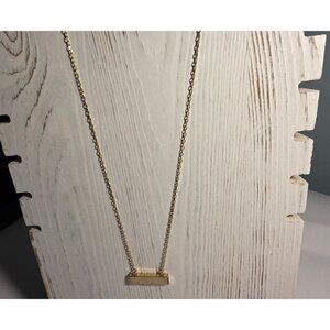 Gold tone Bar Pendant Necklace White Druzy luna norte Womens Jewelry